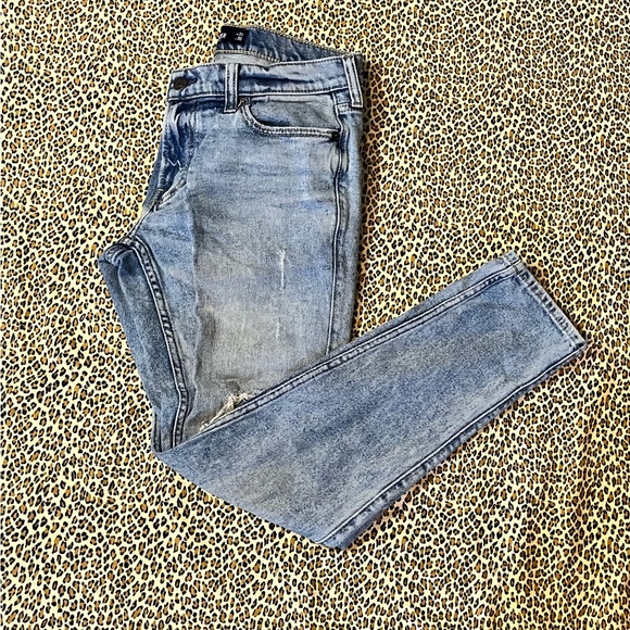 Hollister Other - Hollister light sky blue ripped jeans